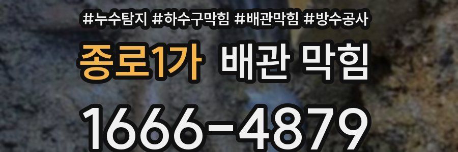 종로1가 배관 막힘