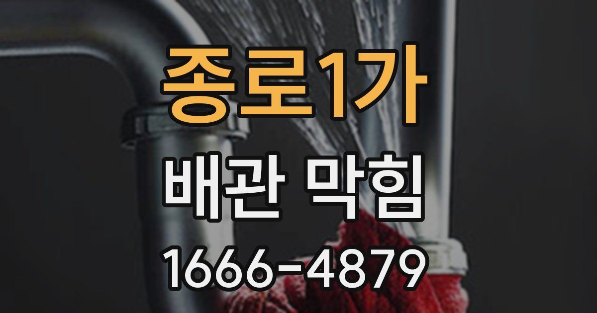 종로1가 배관 막힘