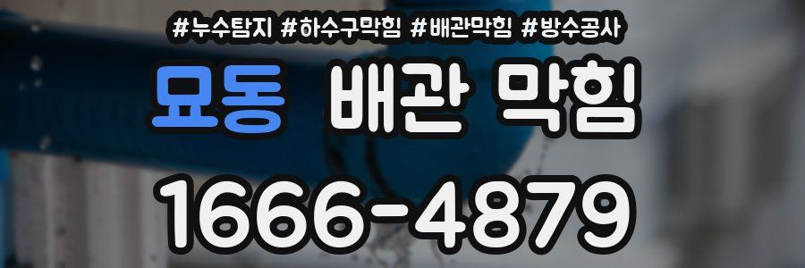 묘동 배관 막힘
