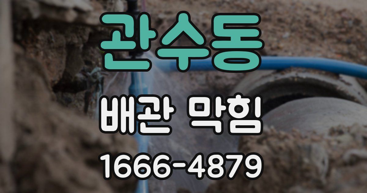 관수동 배관 막힘