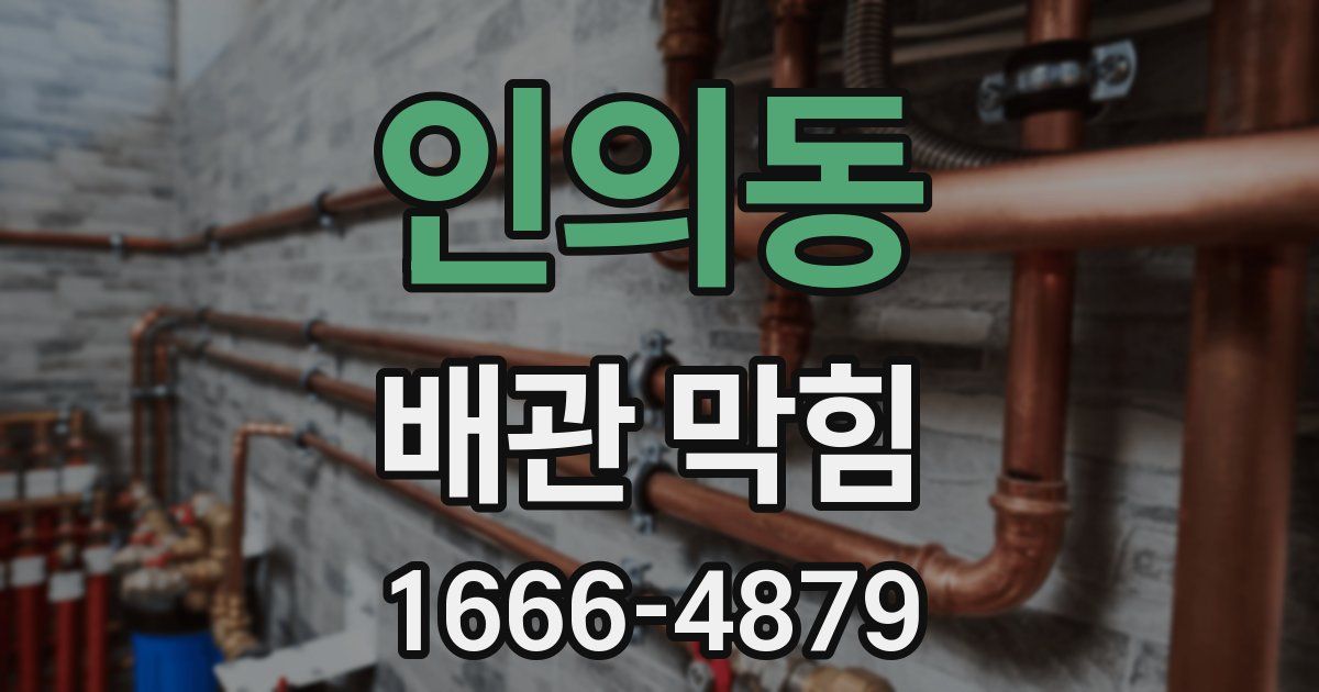 인의동 배관 막힘