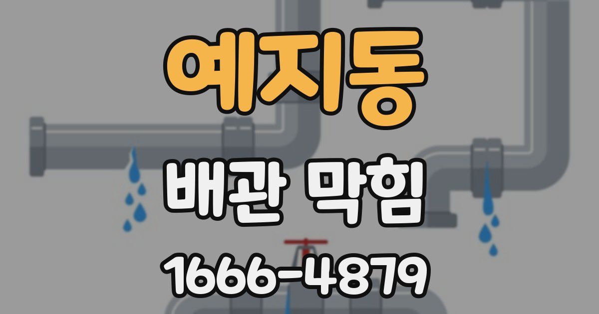 예지동 배관 막힘