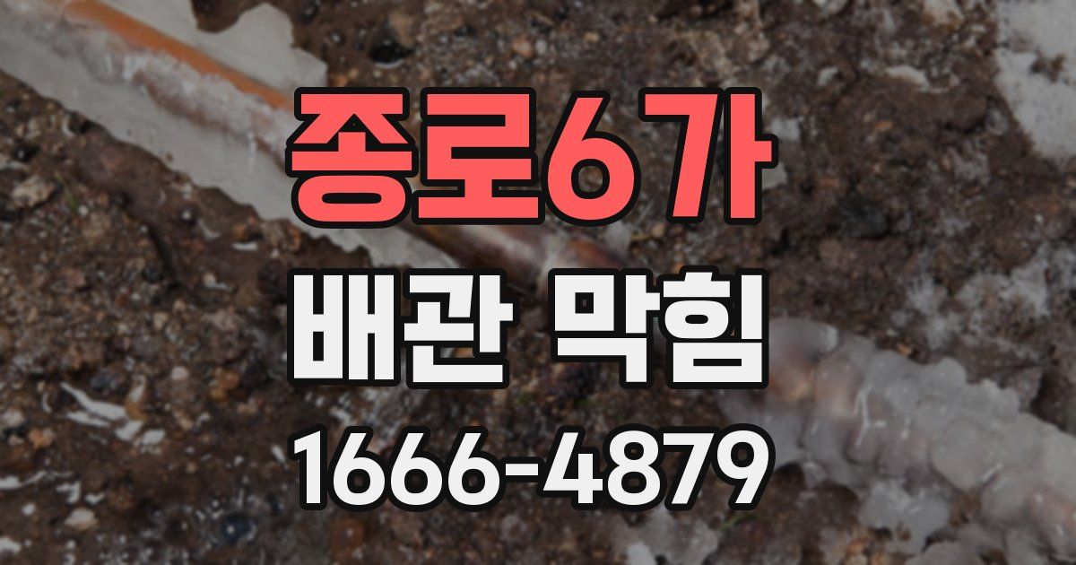 종로6가 배관 막힘