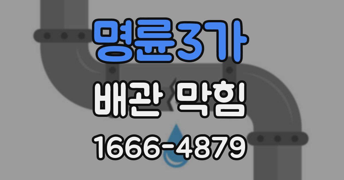 명륜3가 배관 막힘