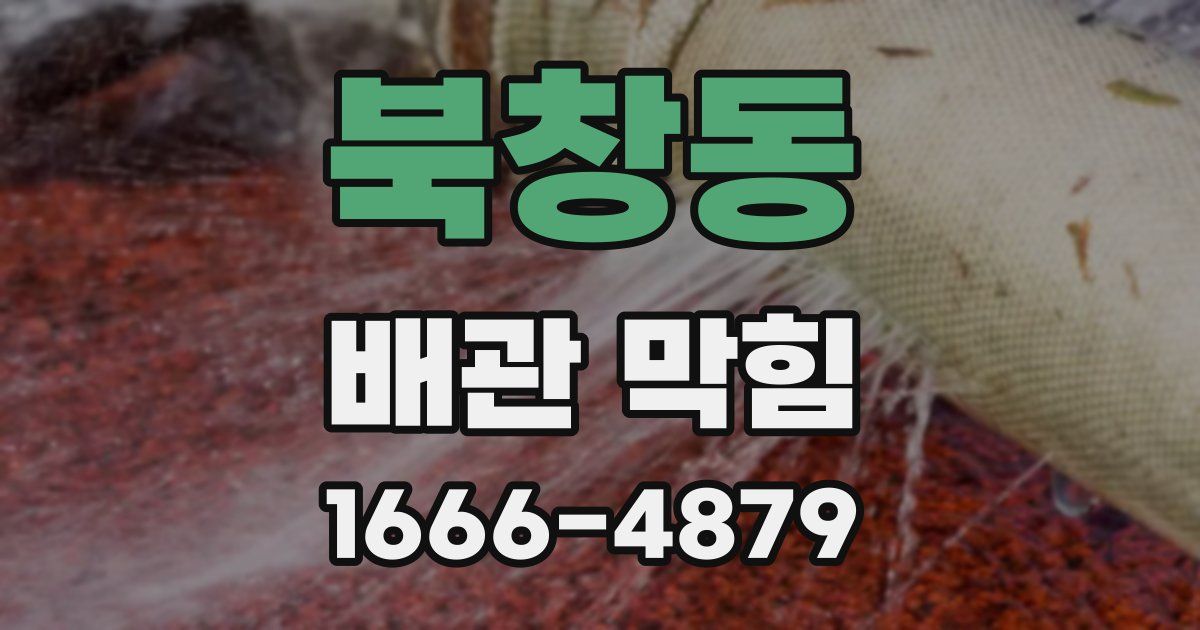 북창동 배관 막힘