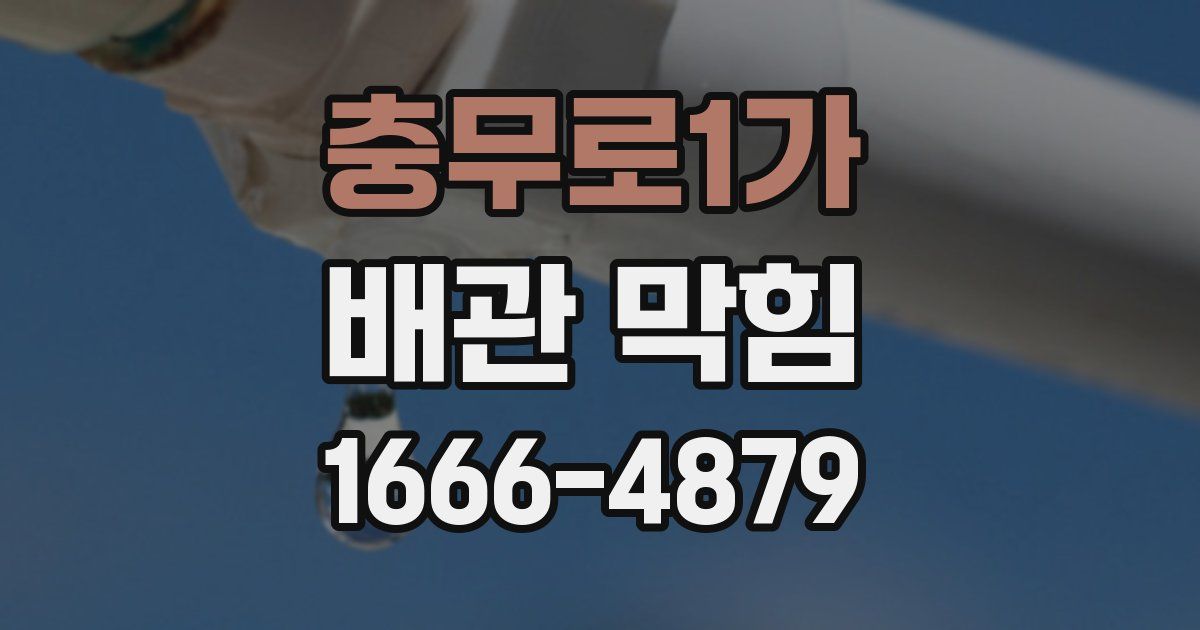 충무로1가 배관 막힘