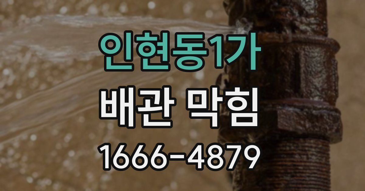 인현동1가 배관 막힘