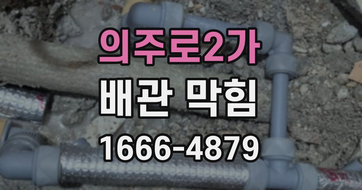 의주로2가 배관 막힘