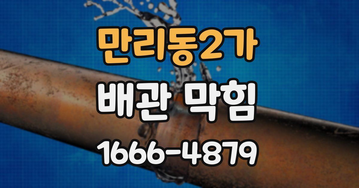 만리동2가 배관 막힘