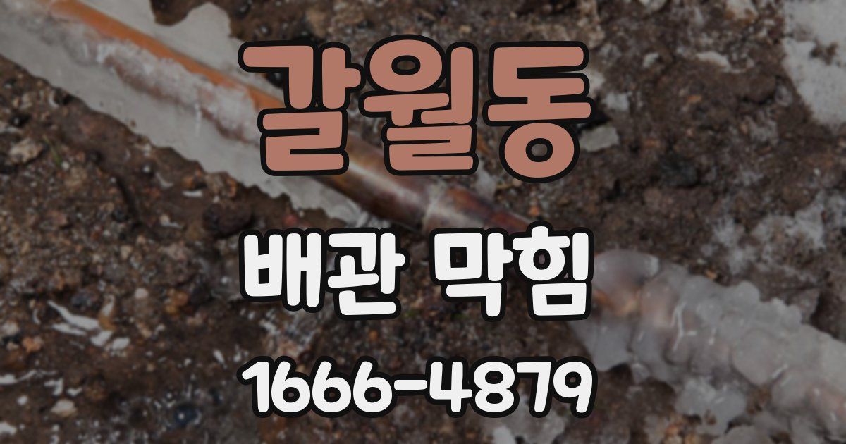 갈월동 배관 막힘
