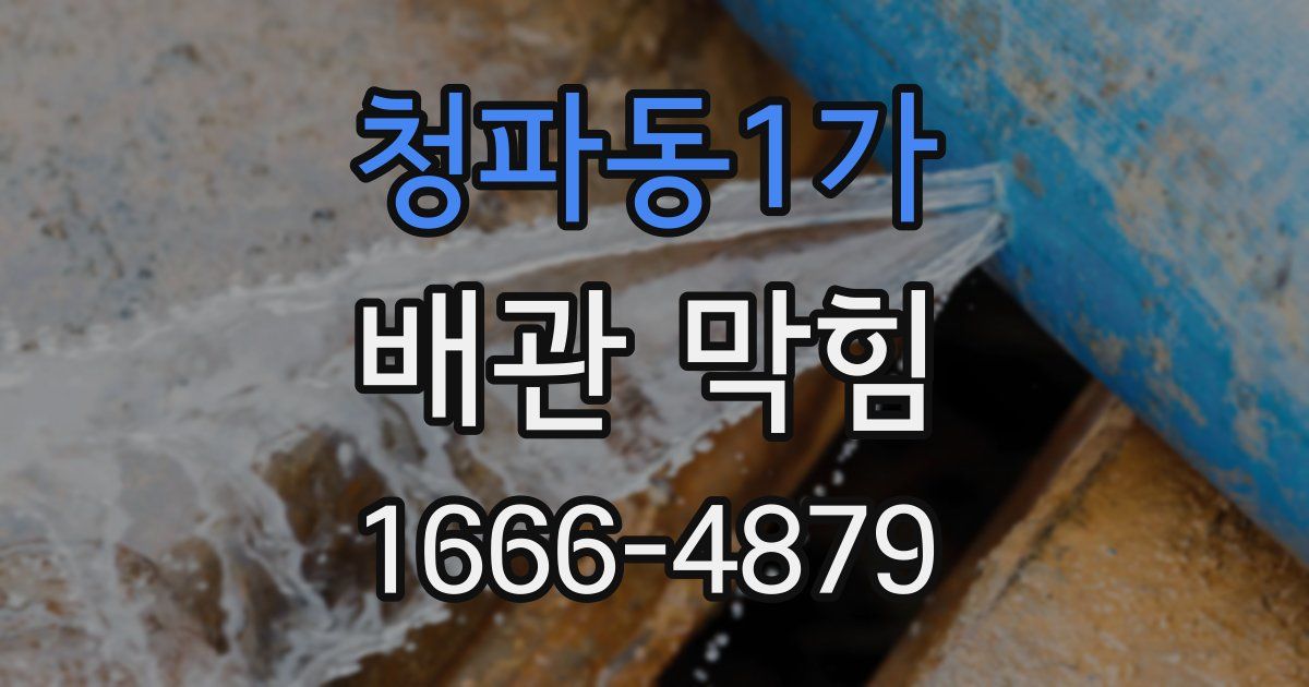 청파동1가 배관 막힘