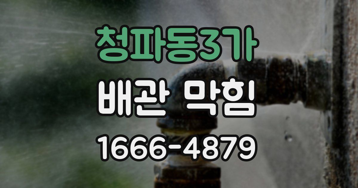청파동3가 배관 막힘