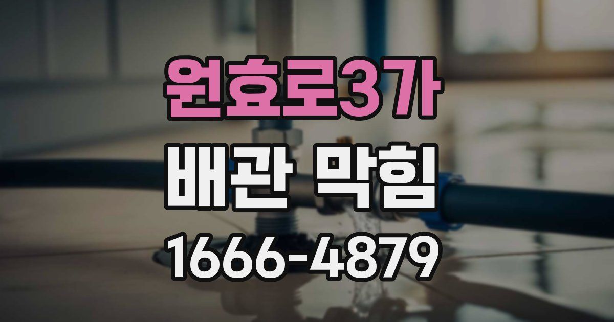 원효로3가 배관 막힘