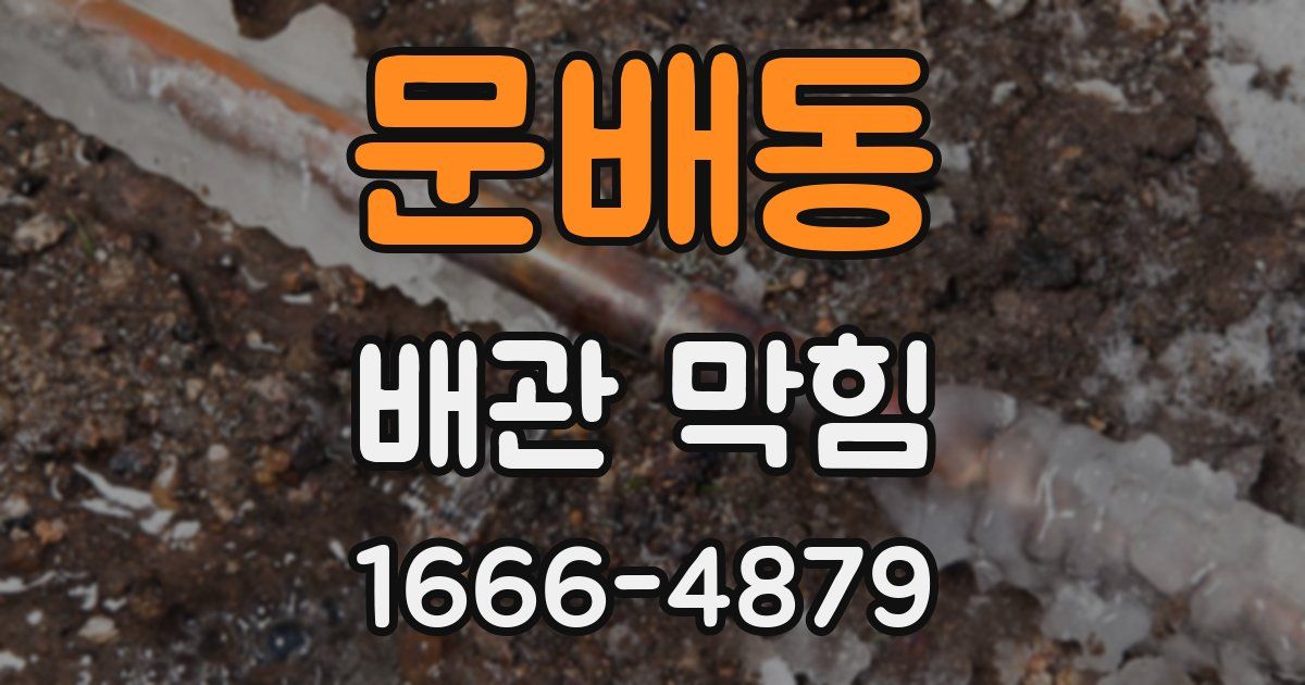 문배동 배관 막힘