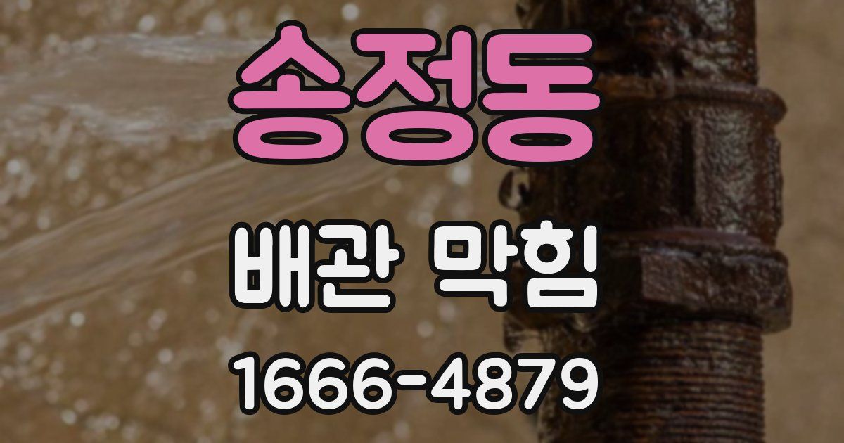 송정동 배관 막힘