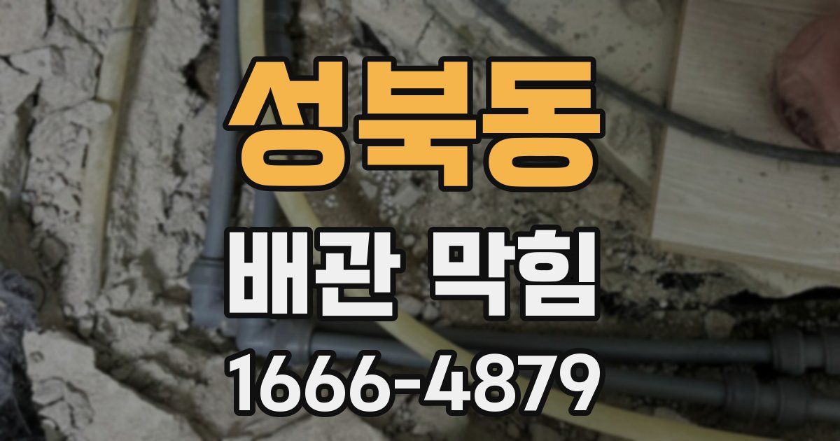 성북동 배관 막힘