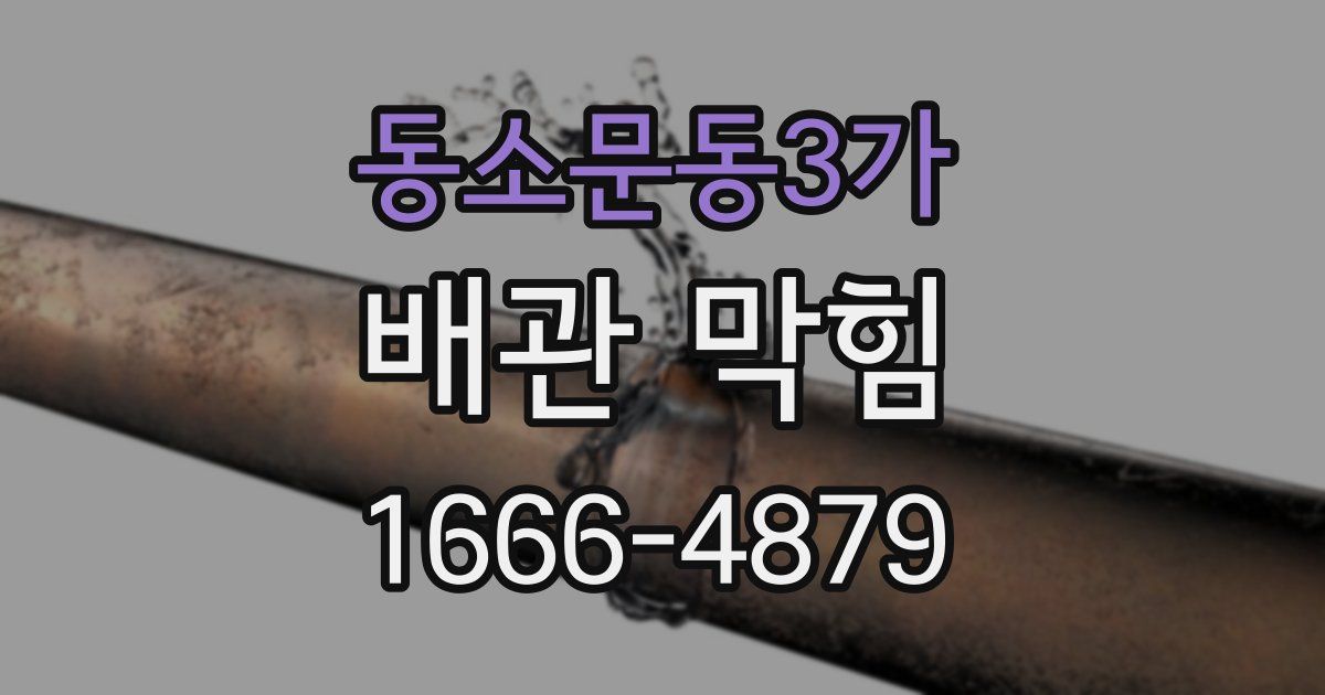 동소문동3가 배관 막힘