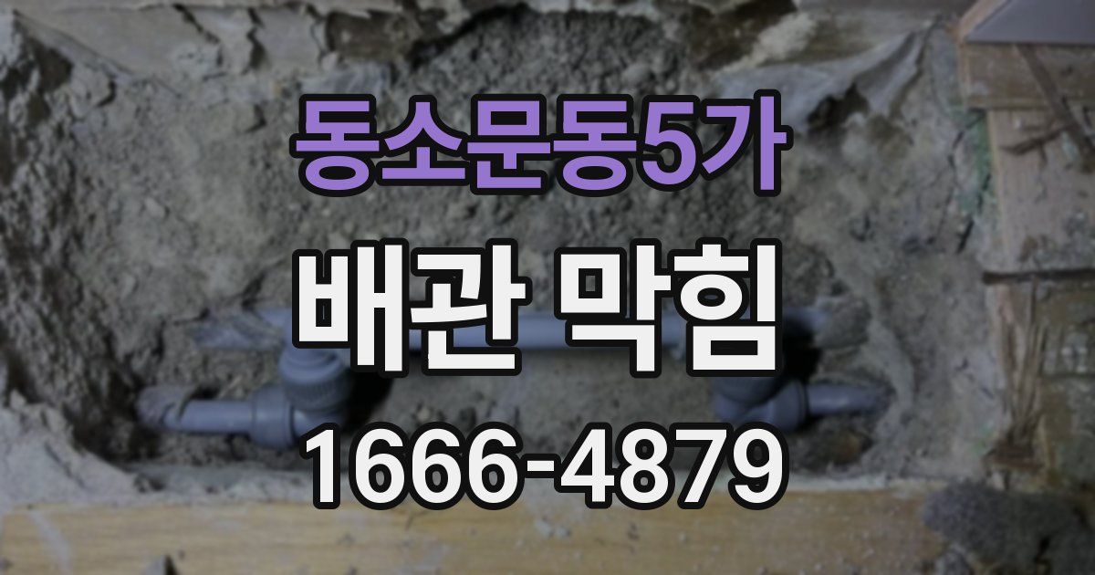 동소문동5가 배관 막힘