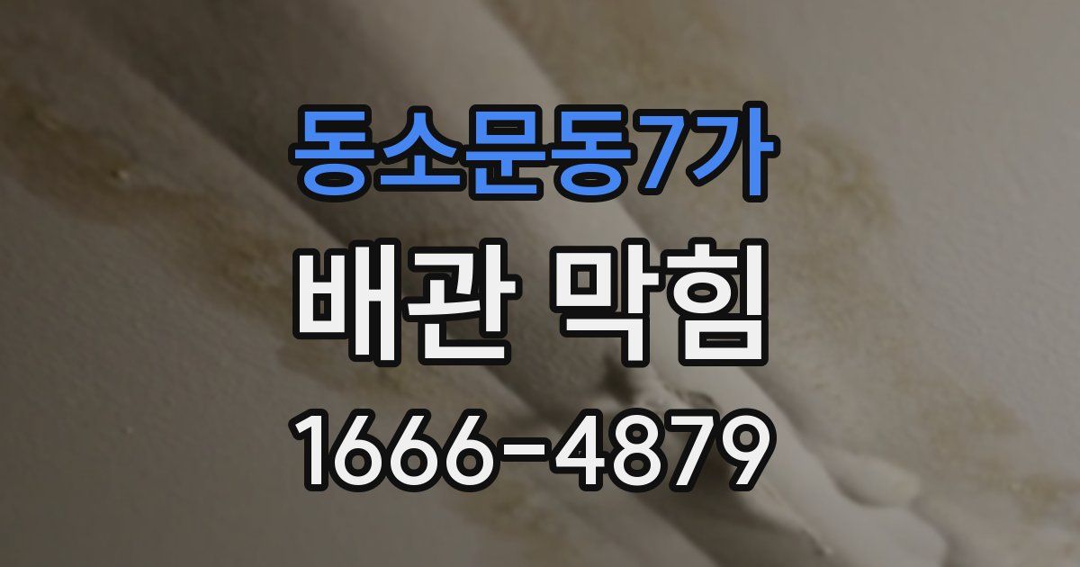 동소문동7가 배관 막힘