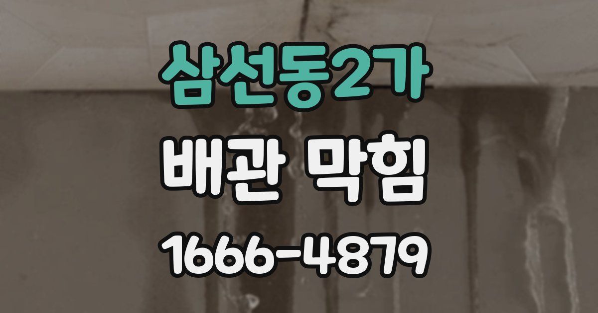 삼선동2가 배관 막힘