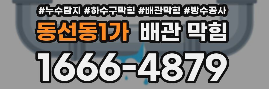 동선동1가 배관 막힘