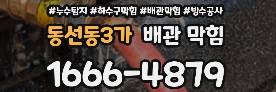 동선동3가 배관 막힘