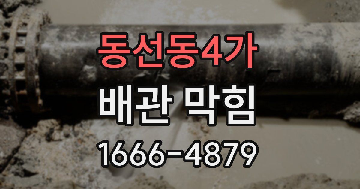 동선동4가 배관 막힘