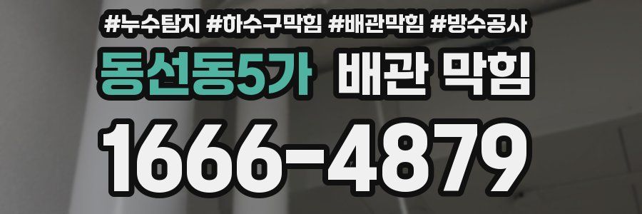 동선동5가 배관 막힘