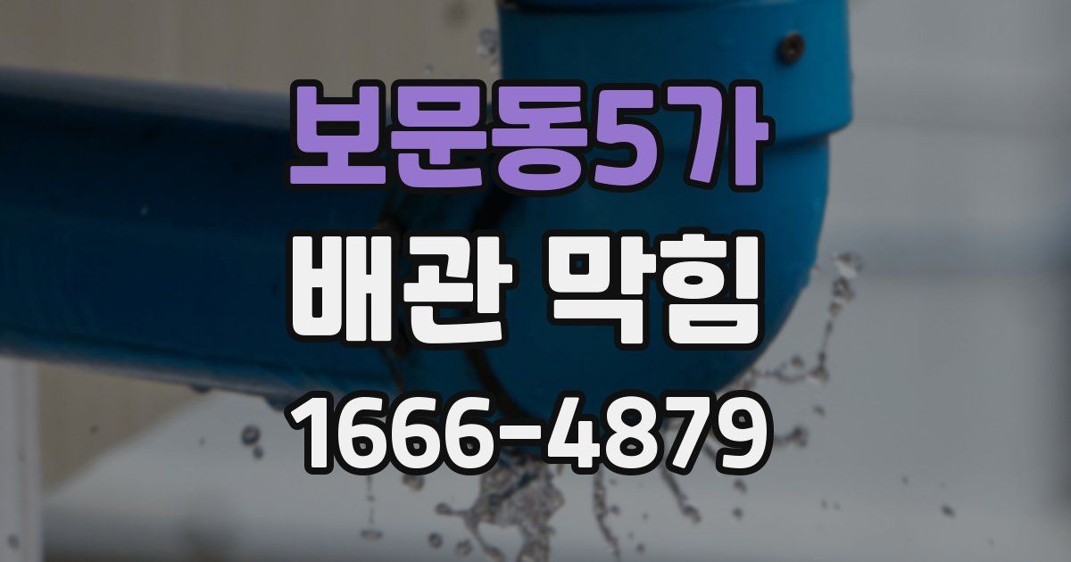 보문동5가 배관 막힘