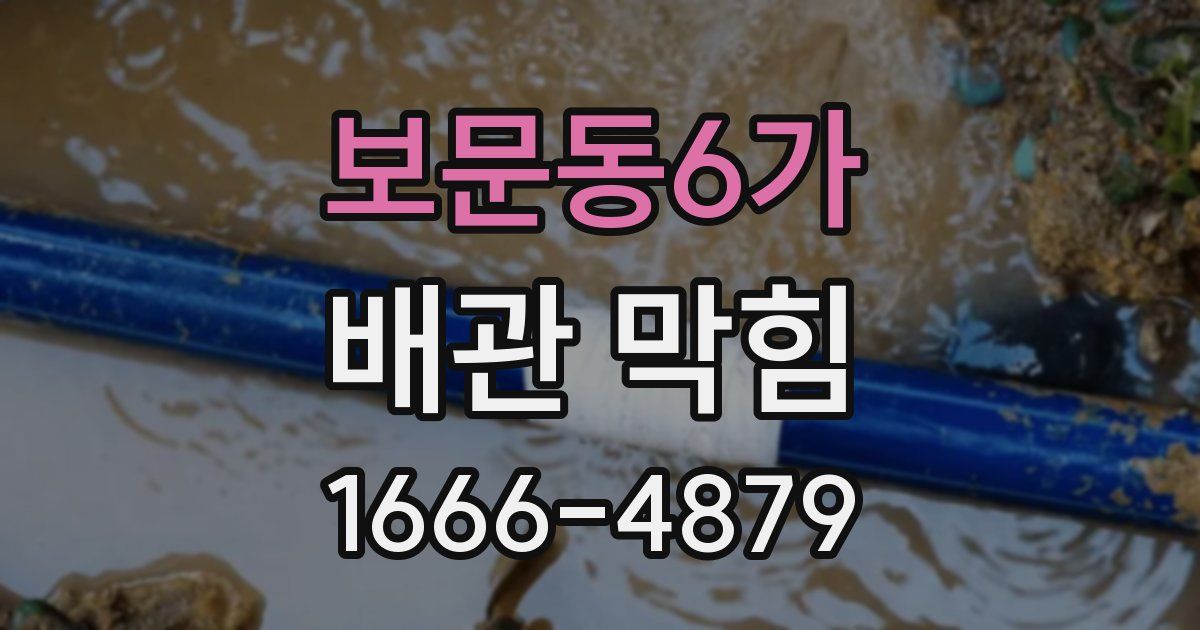 보문동6가 배관 막힘