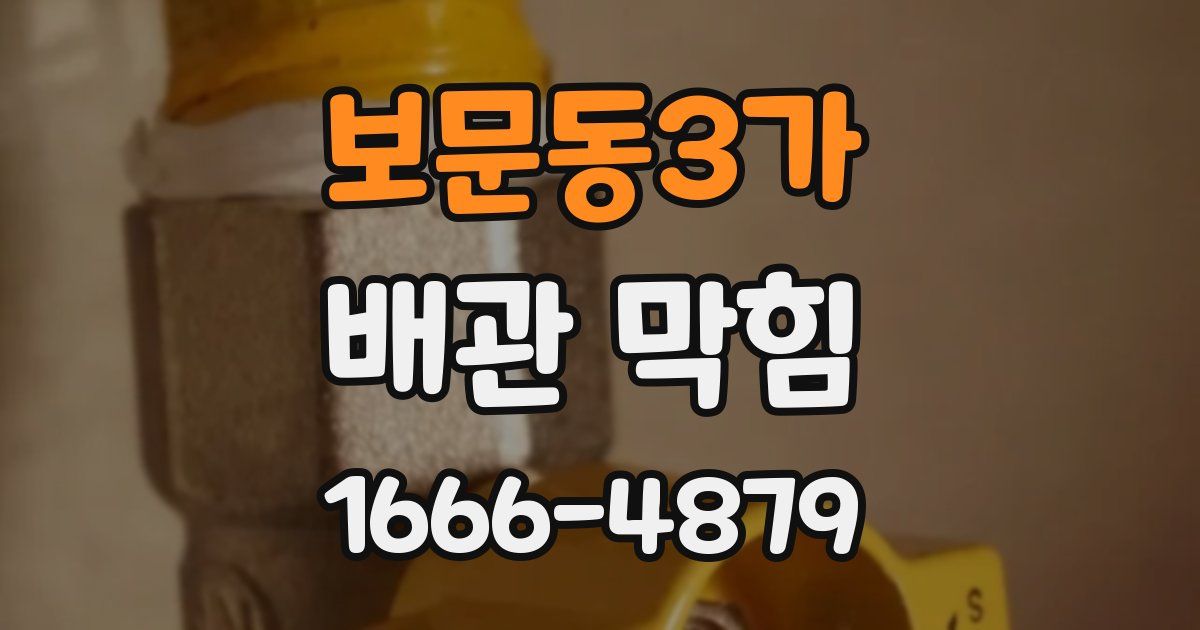 보문동3가 배관 막힘