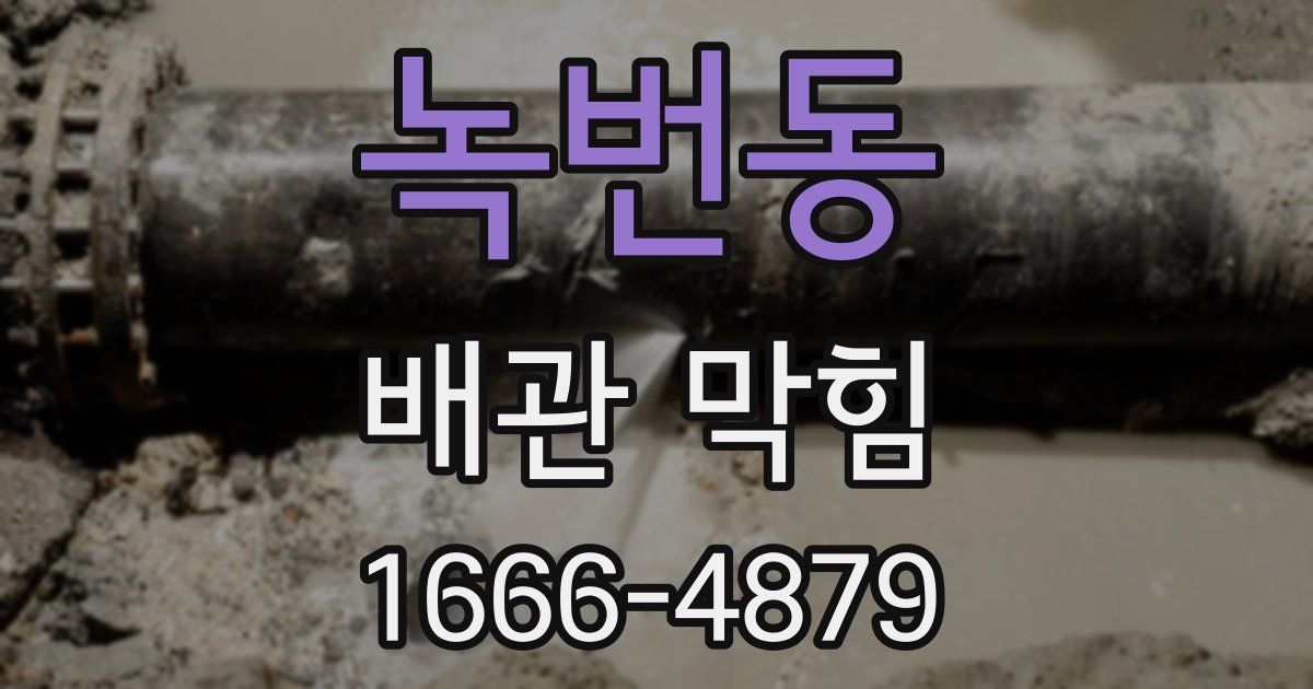 녹번동 배관 막힘