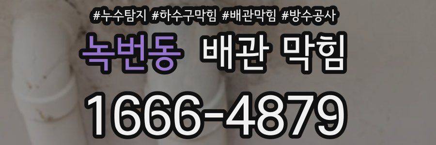 녹번동 배관 막힘