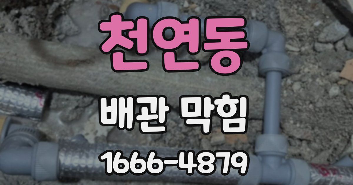 천연동 배관 막힘