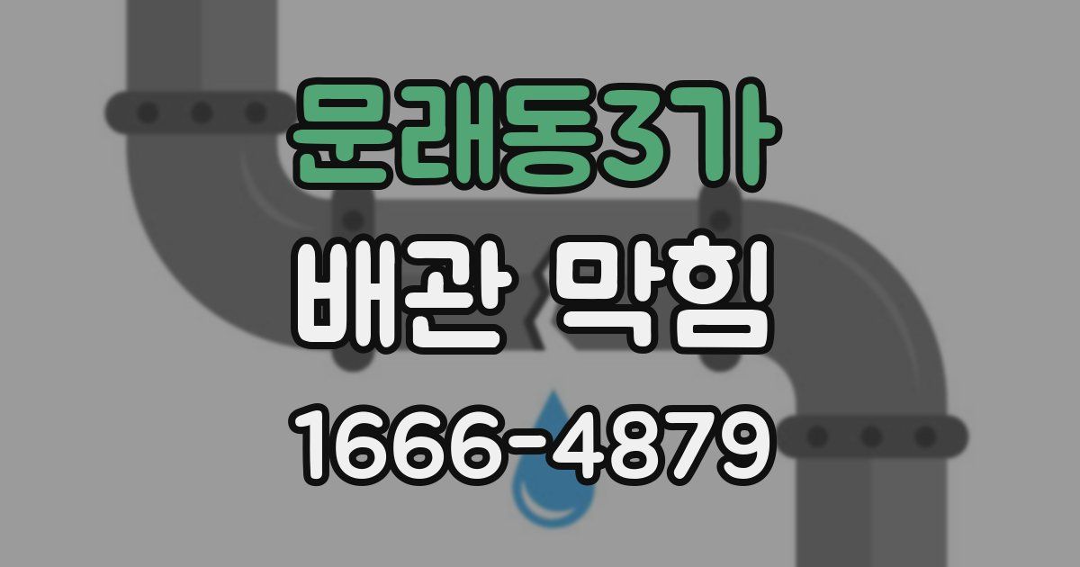 문래동3가 배관 막힘