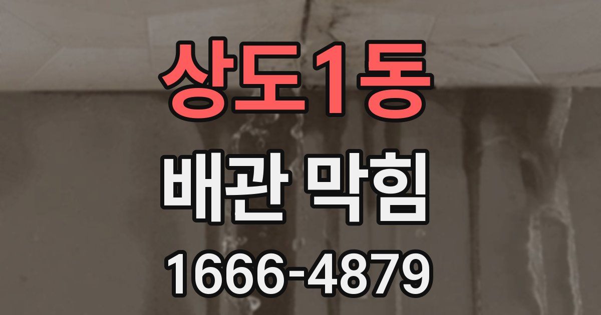 상도1동 배관 막힘
