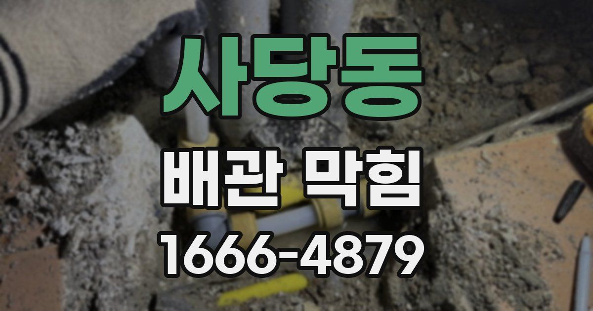 사당동 배관 막힘
