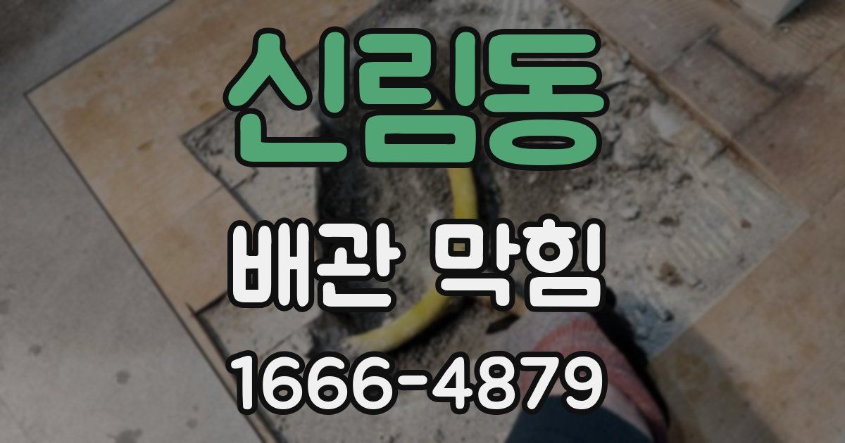 신림동 배관 막힘