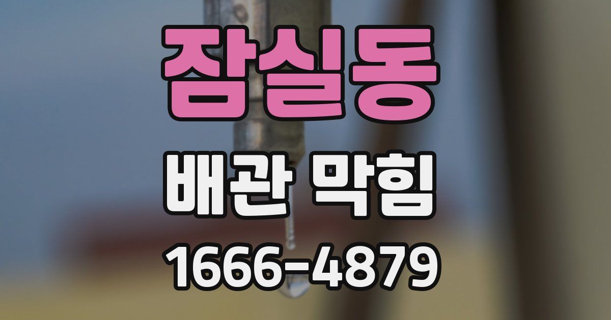 잠실동 배관 막힘