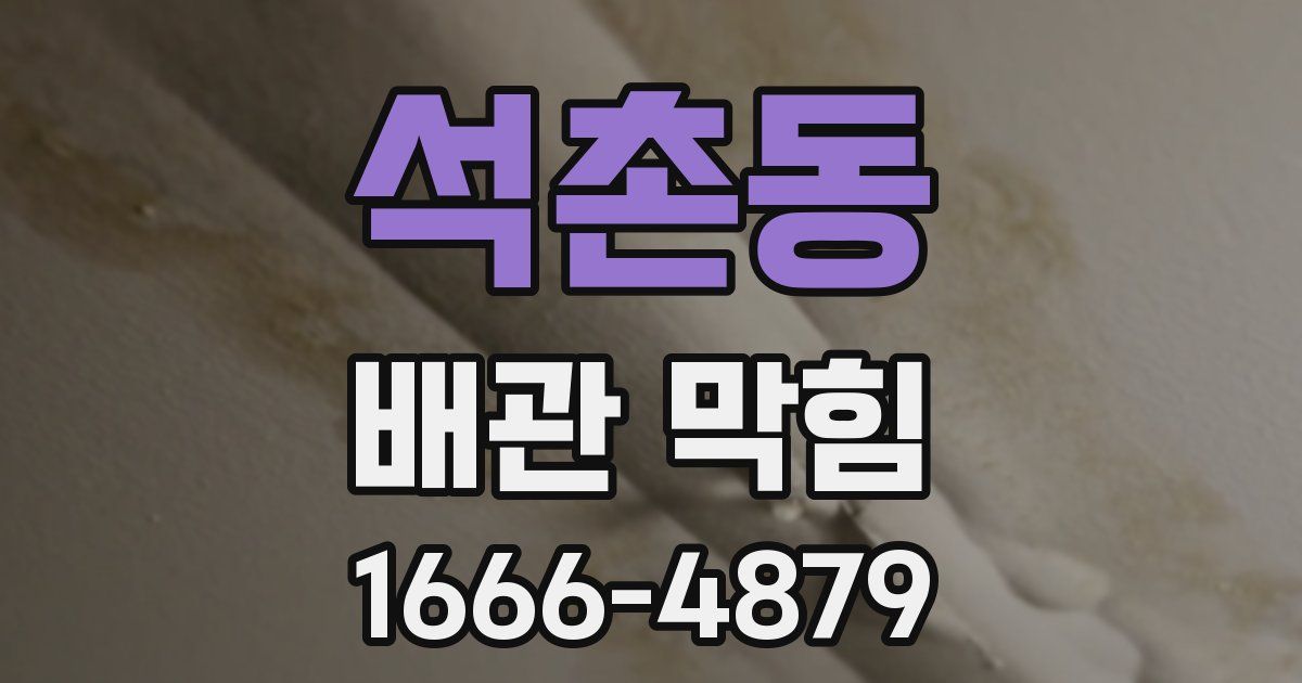 석촌동 배관 막힘