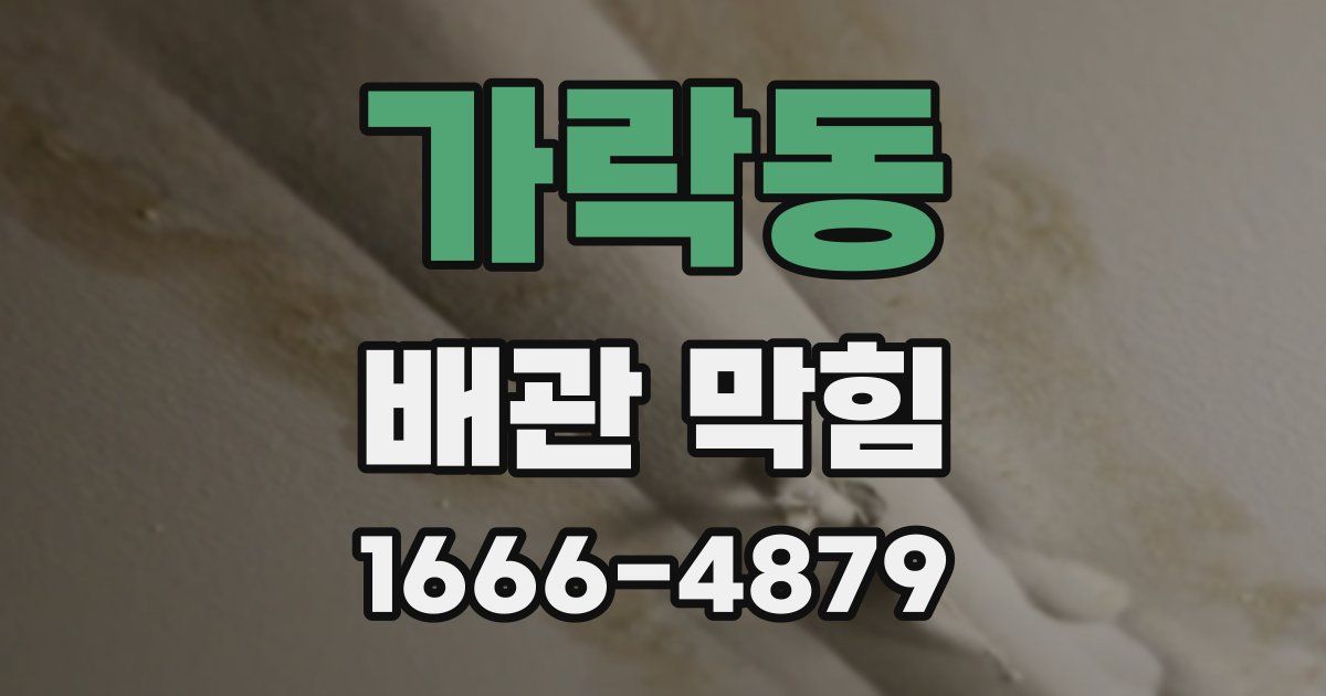 가락동 배관 막힘