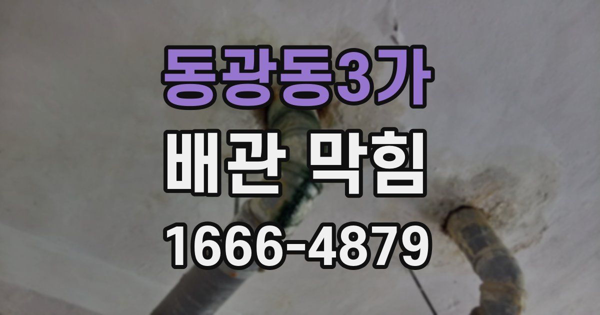 동광동3가 배관 막힘
