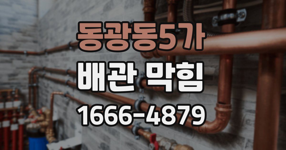 동광동5가 배관 막힘