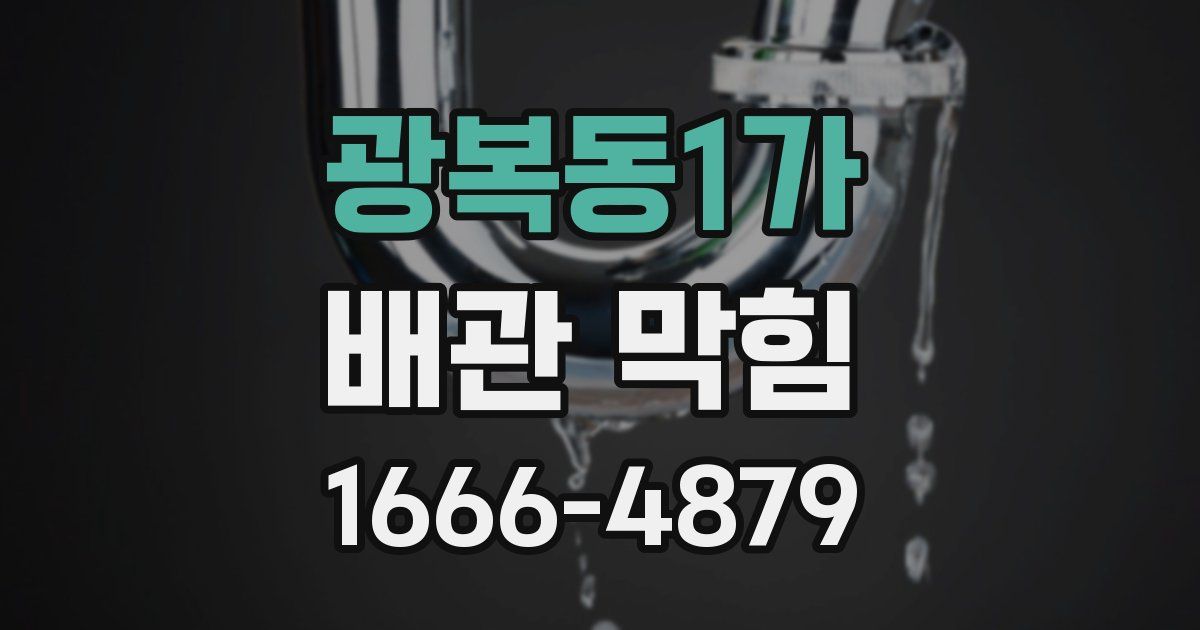 광복동1가 배관 막힘