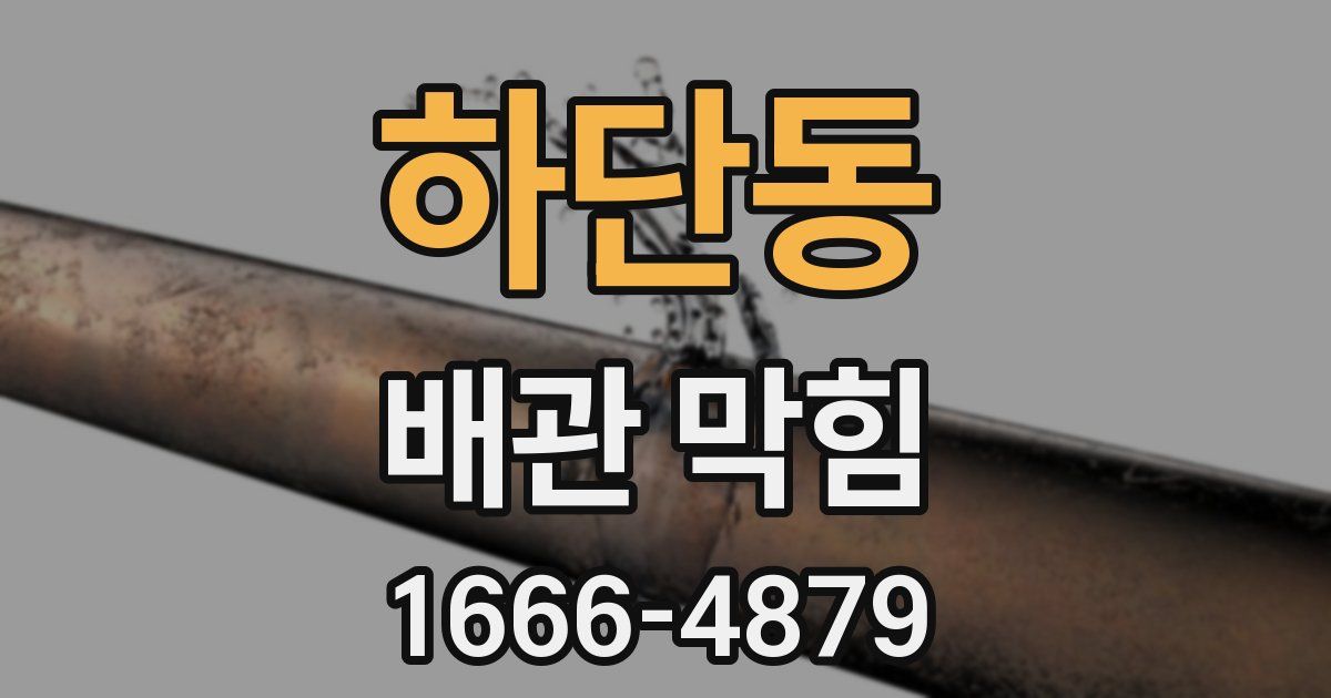 하단동 배관 막힘