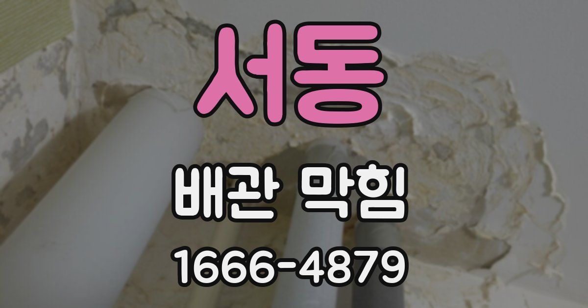 서동 배관 막힘