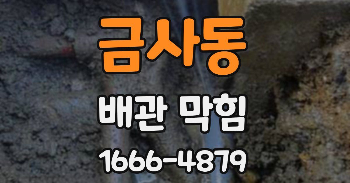 금사동 배관 막힘