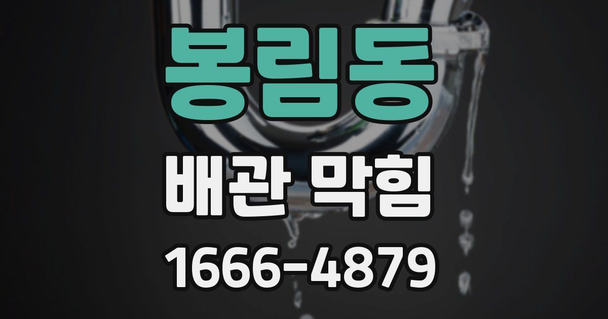 봉림동 배관 막힘