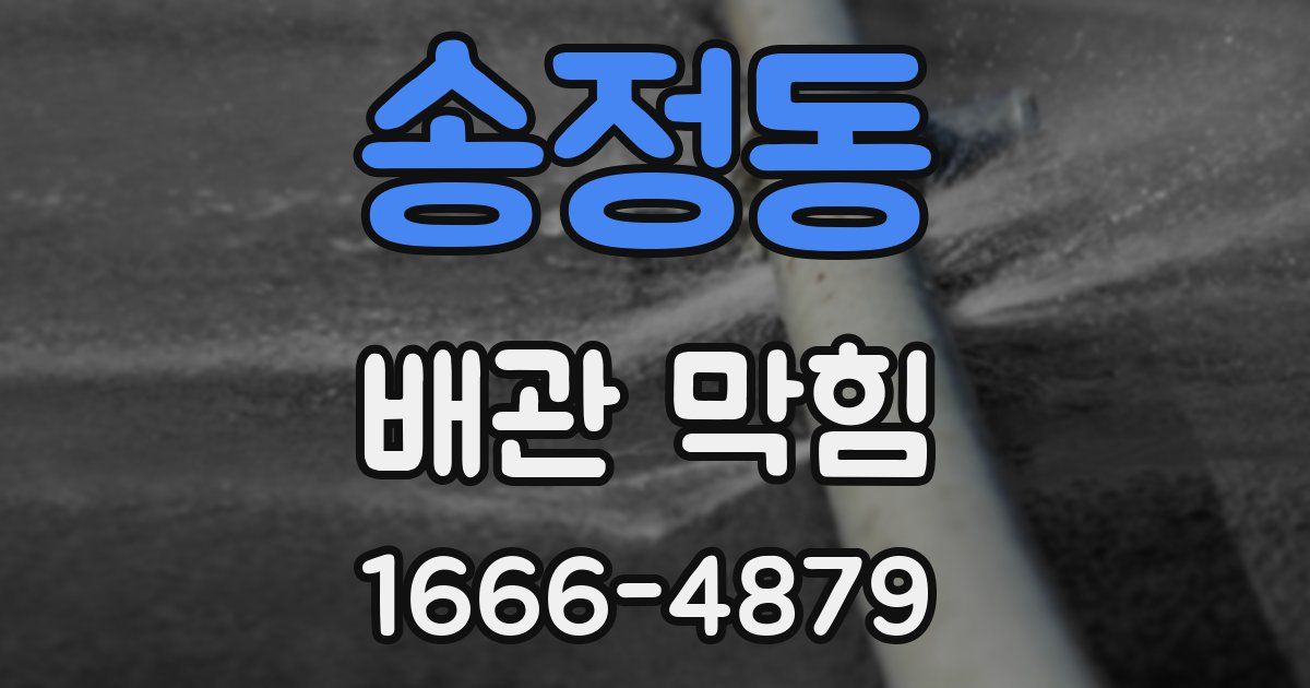 송정동 배관 막힘