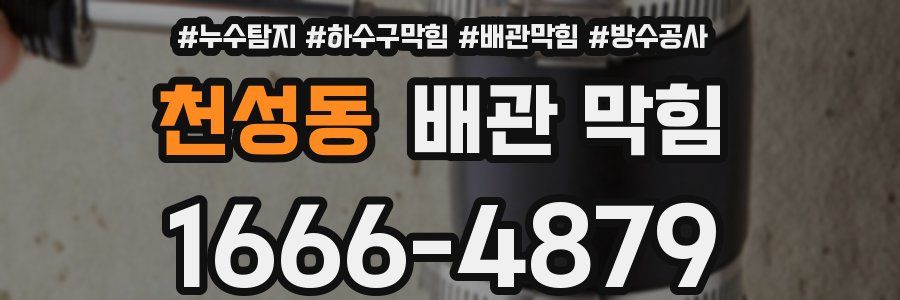 천성동 배관 막힘
